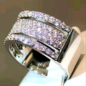 Elegant 925 Sterling Silver Unisex  Ring Sz 10